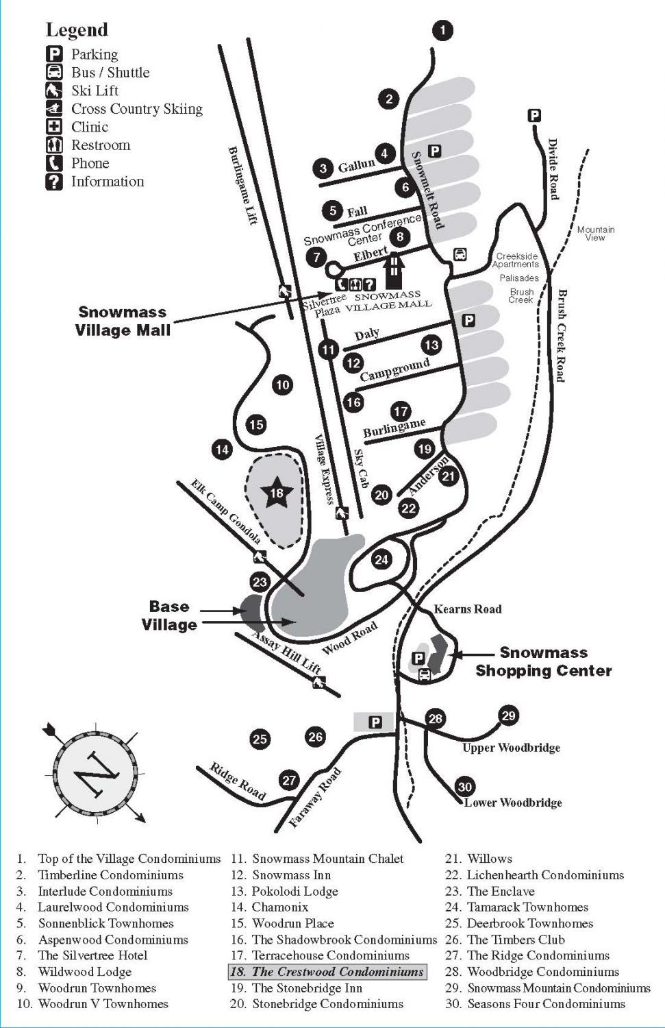 Crestwood Property Map Snowmass Lodging Page 1 - The Crestwood