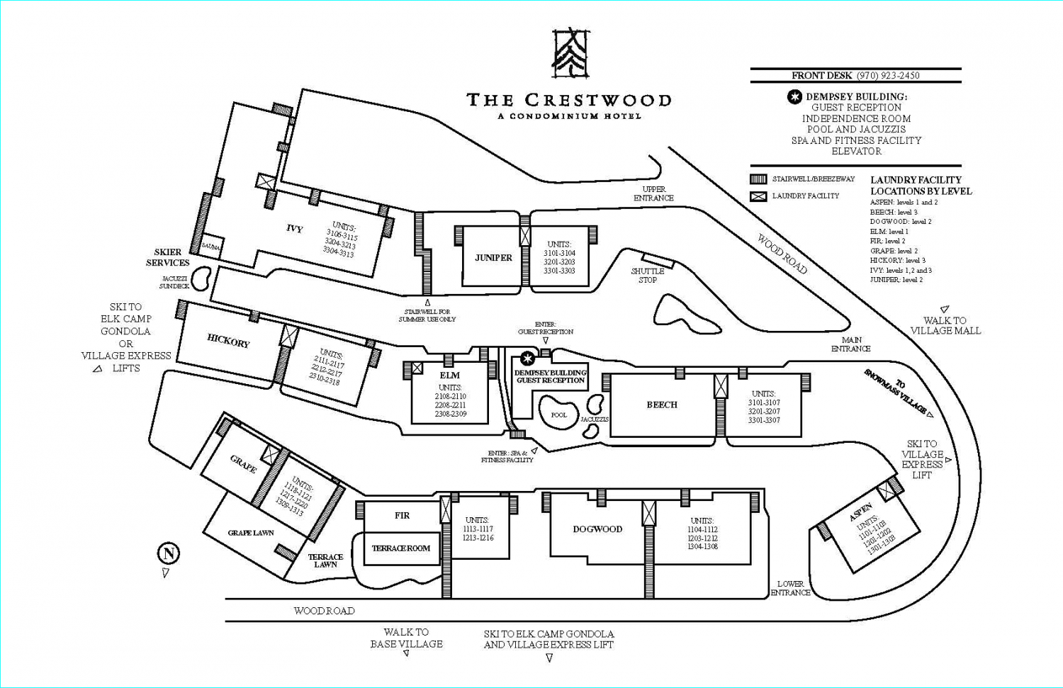 Crestwood Property Map Snowmass Lodging Page 2 The Crestwood   Crestwood Prop Map Snowmass Lodging Map Page 2 1500x971 